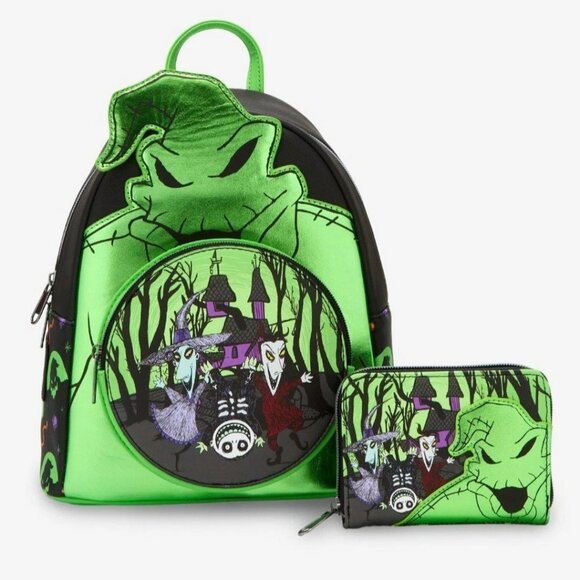 Loungefly Nightmare Before Christmas Oogie Boogie Metallic Backpack/Wallet NWT - Picture 1 of 8